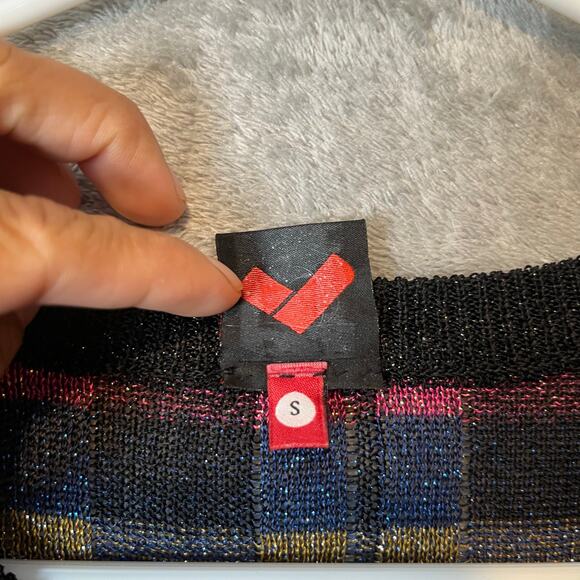 Happy Sheep Colorful Metallic Knit Fit & Flare Long Sleeve Midi Dress Sz Small - Picture 7 of 7